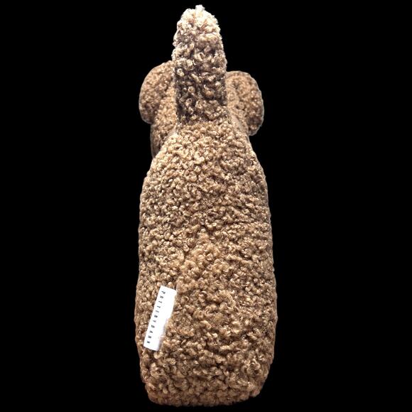 POTTERY BARN Cozy Teddy Faux Fur Dog Pillow Sherpa Plush Puppy Bell Collar - Picture 3 of 7